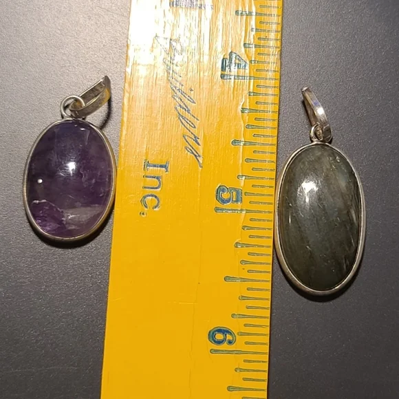 NEW Amethyst & Labradorite Sterling Silver Pendants - Picture 9 of 9